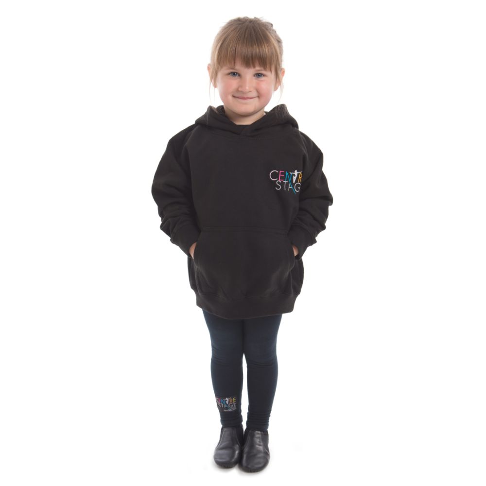 Girls - Black school logo hoodie