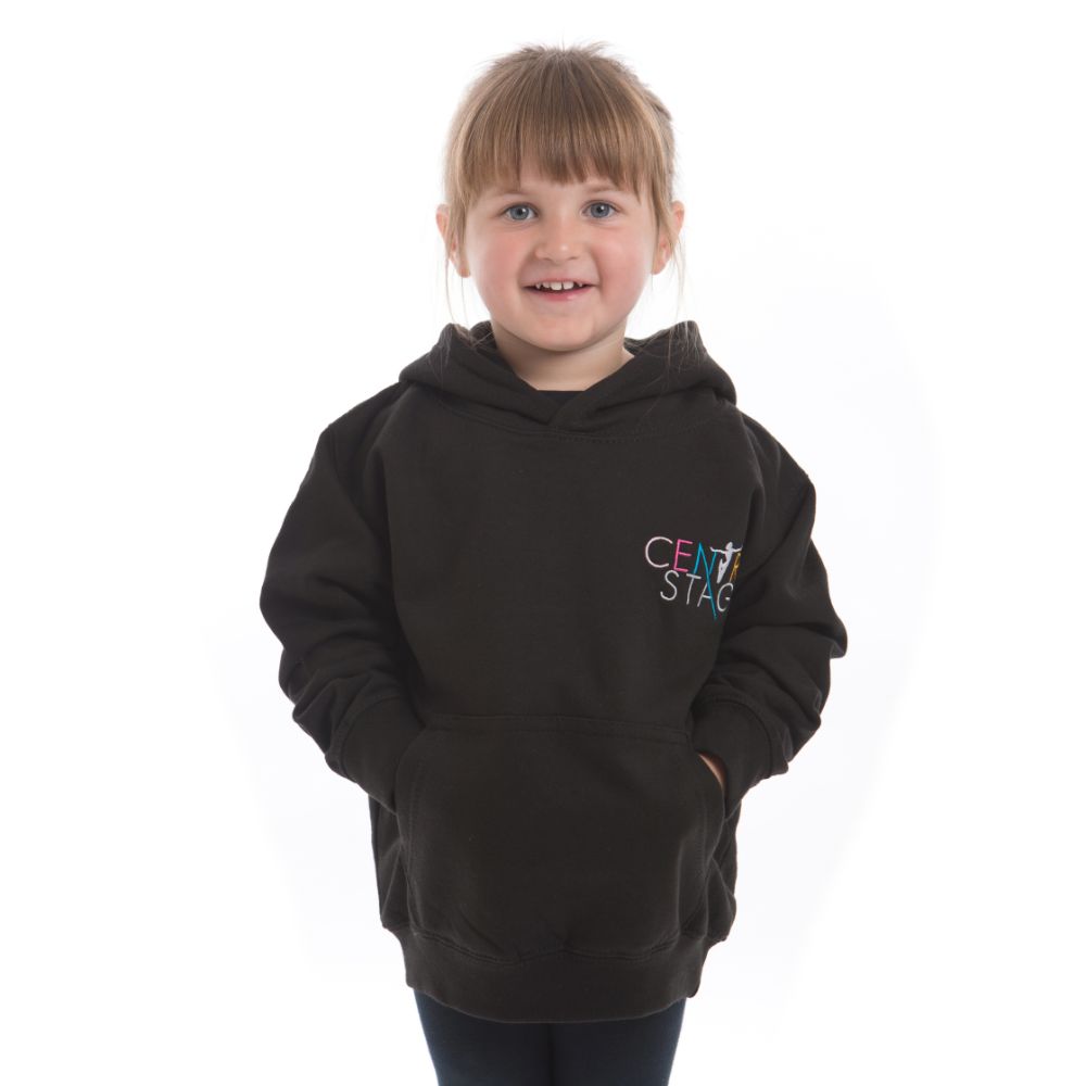Girls - Black school logo hoodie