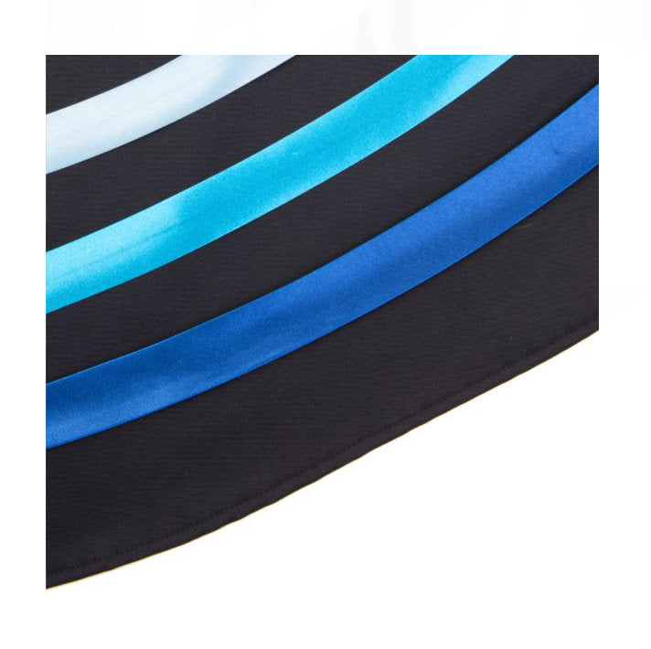 Black character skirt with matching colours (pale blue, marine, royal blue)