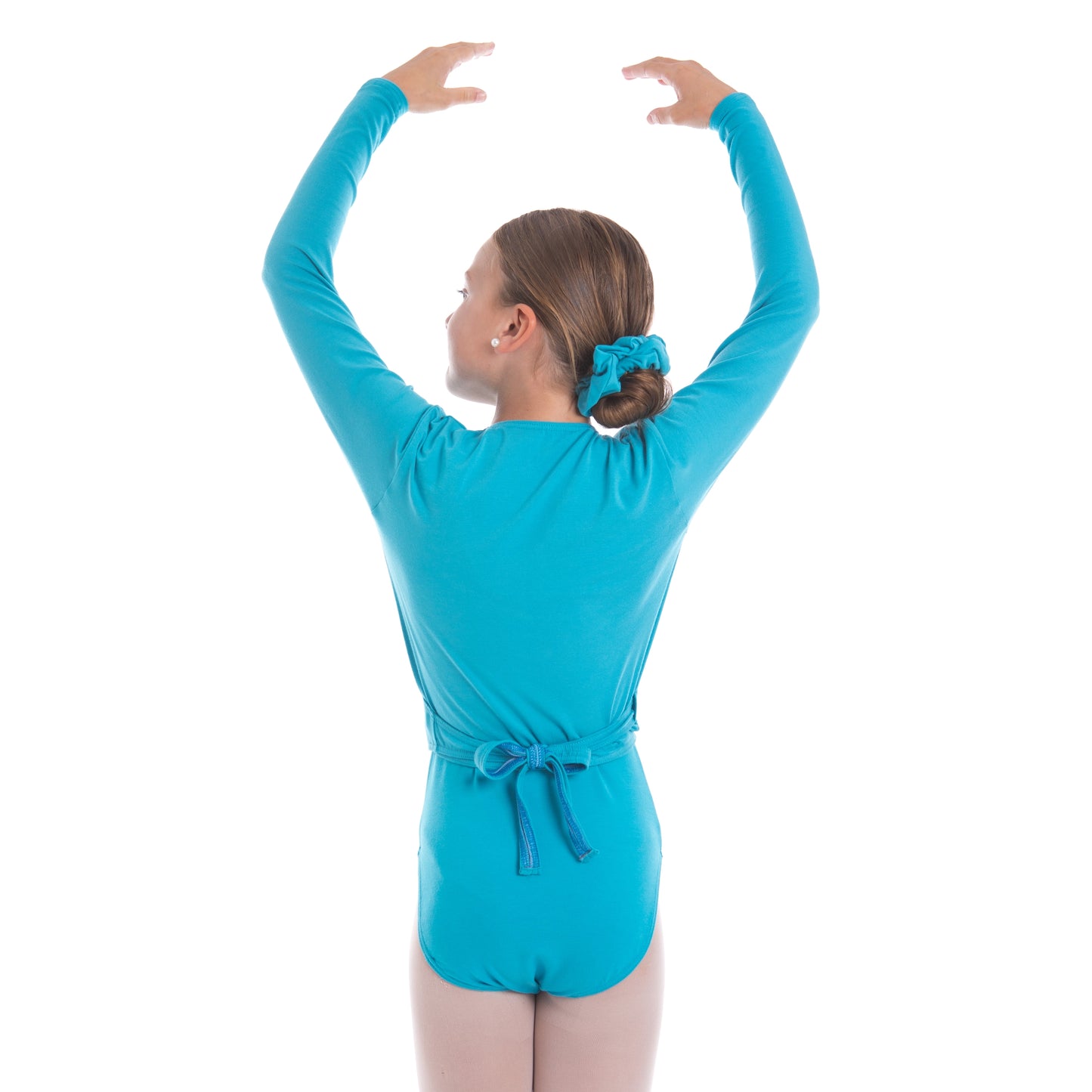 Marine Blue crossover poly cotton lycra cardigan