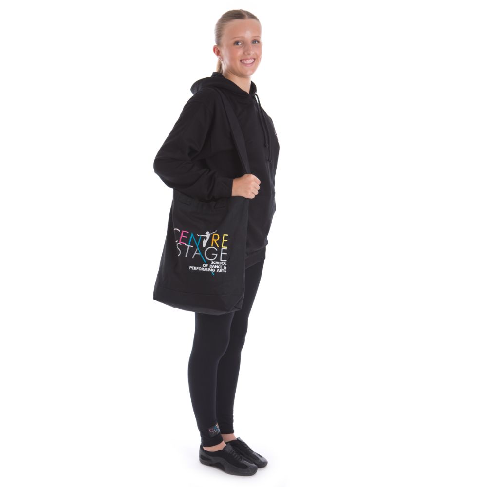 Girls – Black capped-sleeved school logo fitted top