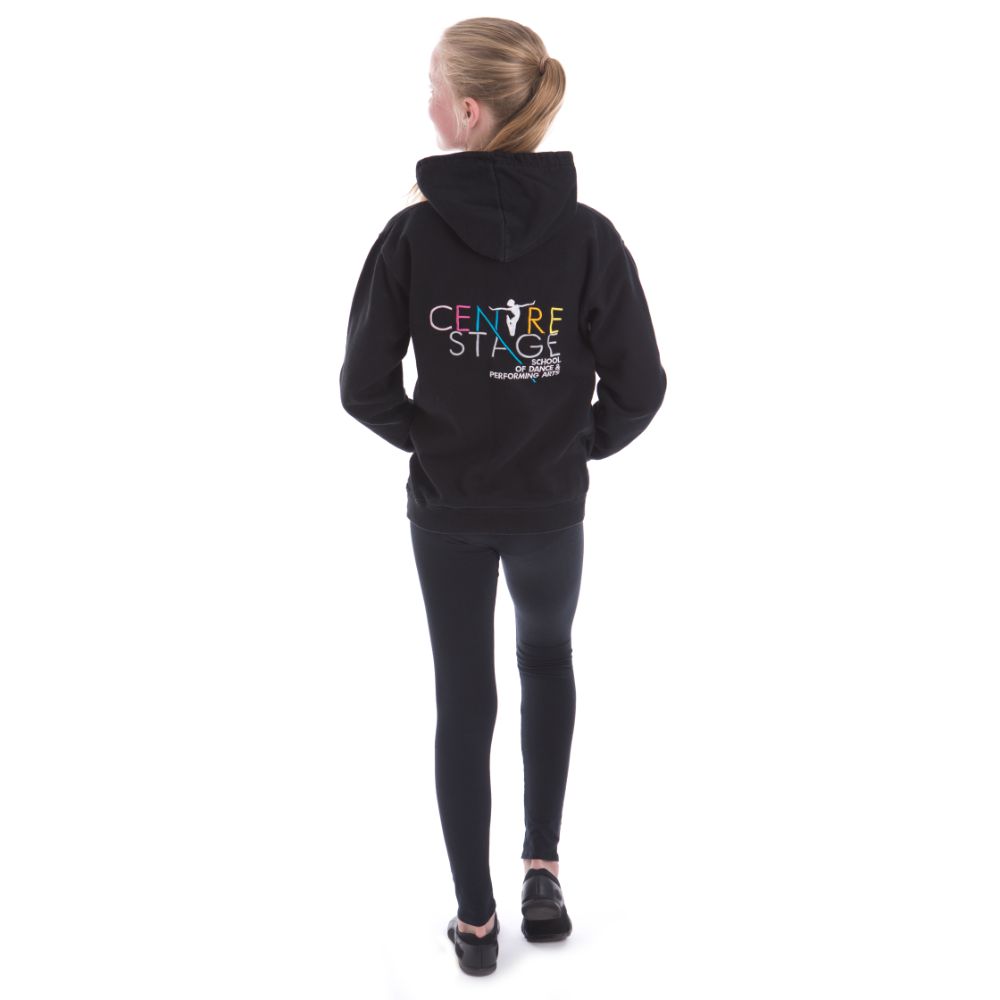 Girls – Black school logo hoodie