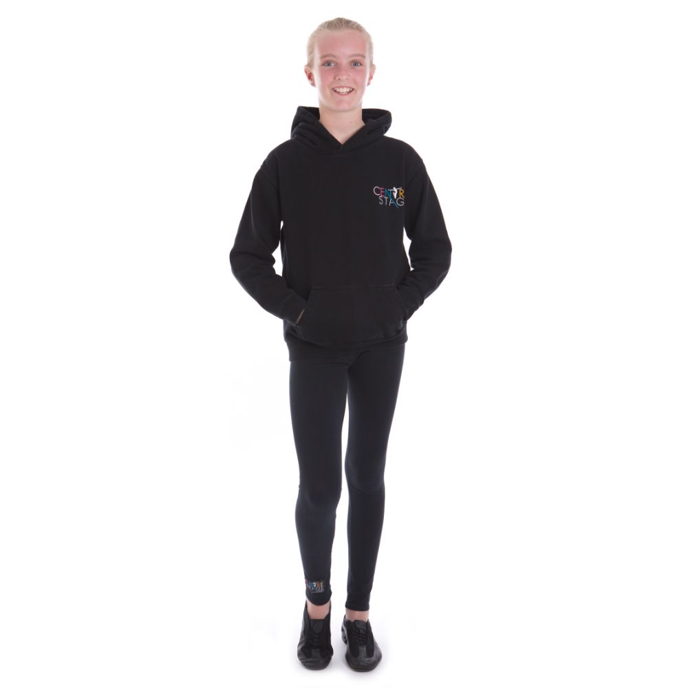 Girls – Black school logo hoodie