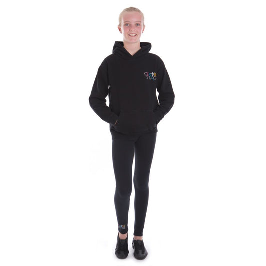 Girls – Black school logo hoodie