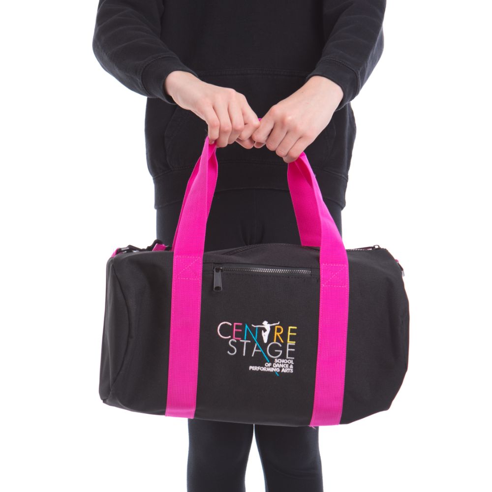 Girls – Black capped-sleeved school logo fitted top