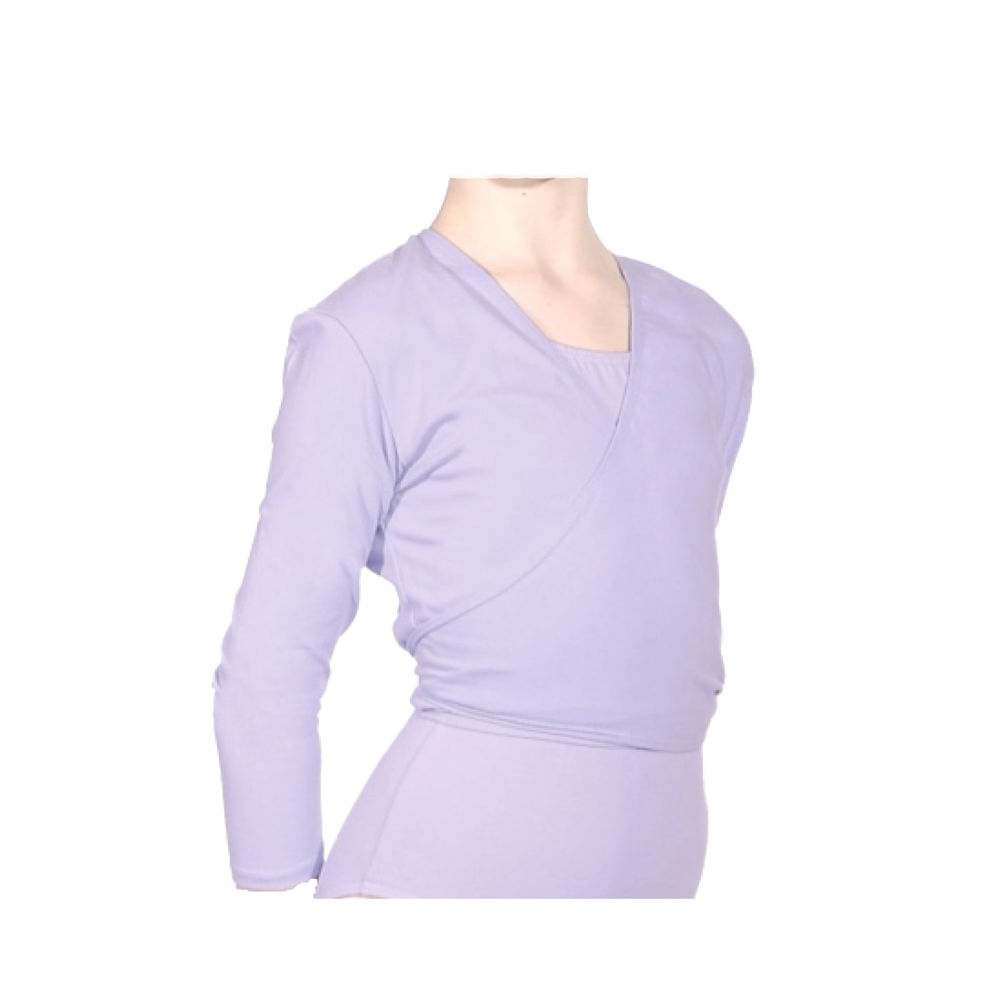 Lilac crossover poly cotton lycra cardigan