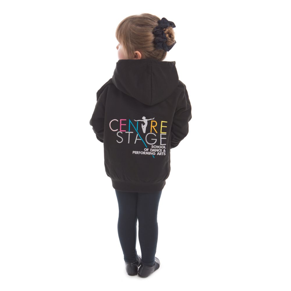 Girls - Black school logo hoodie