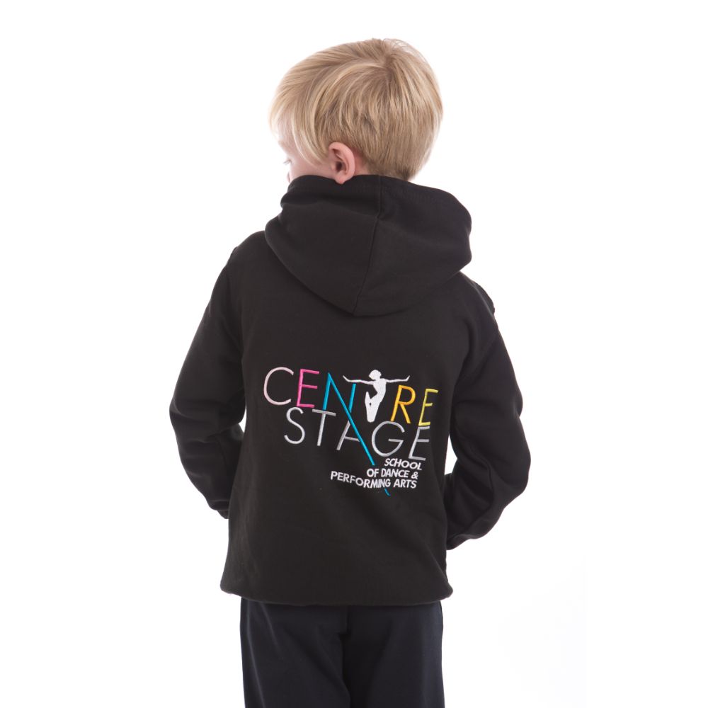 Boys – Platium Black school logo hoodie