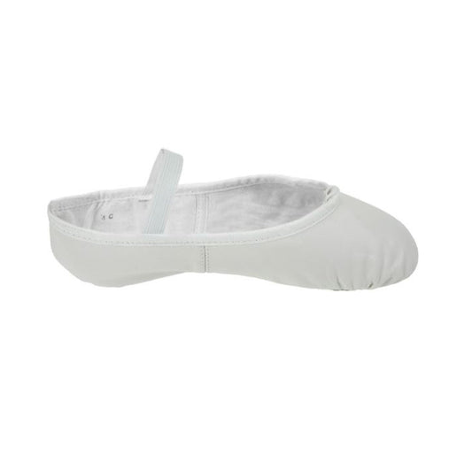 White split sole soft leather ballet shoes